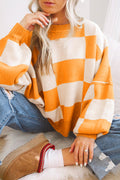 Checkered Bishop Sleeve Sweater Multiple Color Options